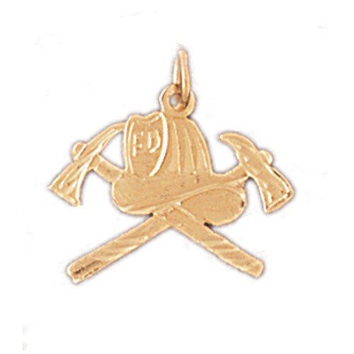 14K GOLD FIRE FIGHTING CHARM - FIREMAN'S HAT #4617