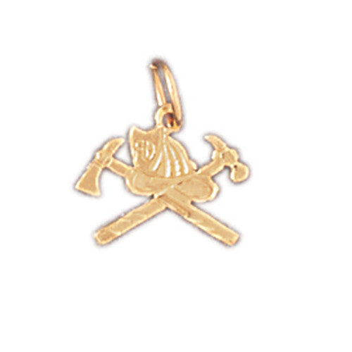 14K GOLD FIRE FIGHTING CHARM - FIREMAN'S HAT #4618