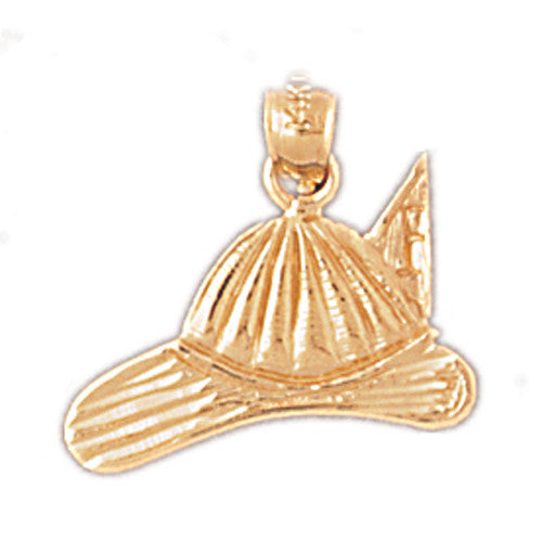 14K GOLD FIRE FIGHTING CHARM - FIREMAN'S HAT #4621