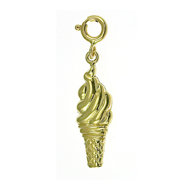 14K GOLD FOOD CHARM - ICE-CREAM #6889