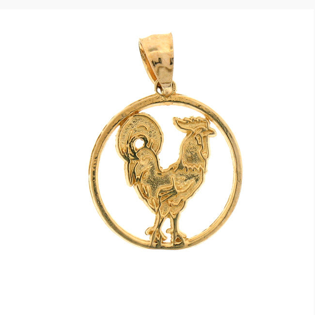 14K GOLD FOWEL CHARM - COCK #6354