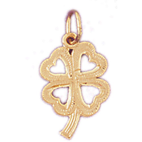 14K GOLD GAMBLING CHARM - 4 LEAF CLOVER #5373