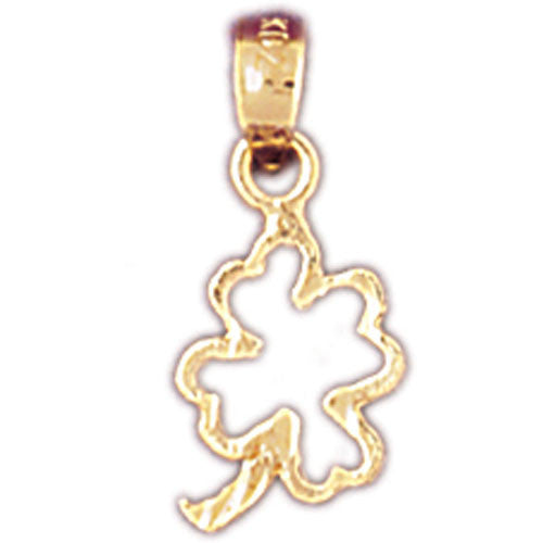 14K GOLD GAMBLING CHARM - 4 LEAF CLOVER #5377