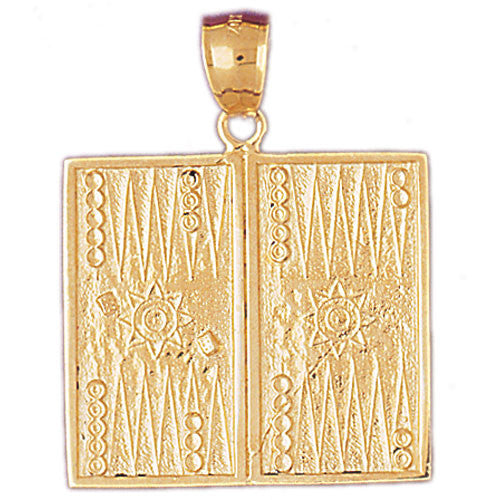 14K GOLD GAMBLING CHARM - BACKGAMMON #5356