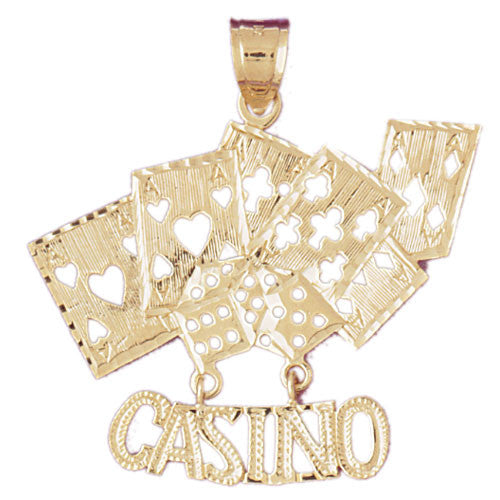 14K GOLD GAMBLING CHARM - CASINO #5410