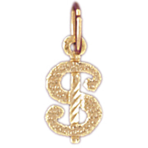 14K GOLD GAMBLING CHARM DOLLAR SIGN 5407