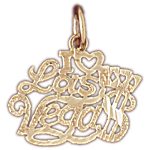 14K GOLD GAMBLING CHARM - I LOVE LAS VEGAS #5395