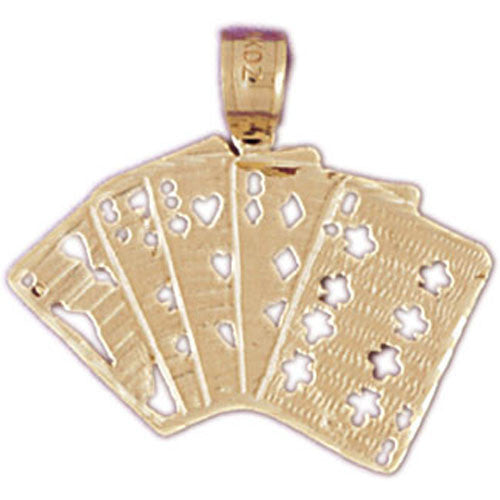 14K GOLD GAMBLING CHARM - PLAYING CARDS #5434