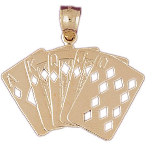 14K GOLD GAMBLING CHARM - PLAYING CARDS #5436