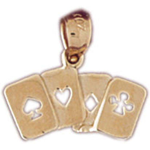 14K GOLD GAMBLING CHARM - PLAYING CARDS #5437