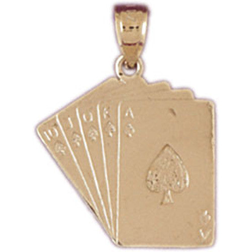 14K GOLD GAMBLING CHARM - PLAYING CARDS #5438