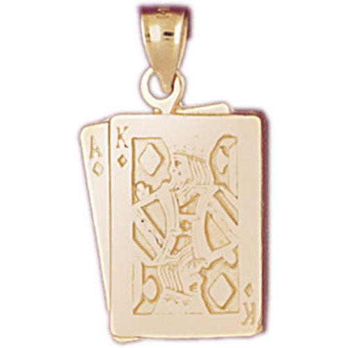 14K GOLD GAMBLING CHARM - PLAYING CARDS #5444