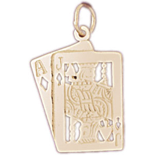 14K GOLD GAMBLING CHARM - PLAYING CARDS #5446