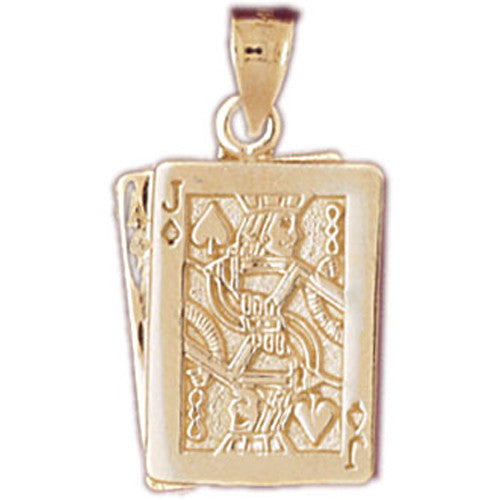 14K GOLD GAMBLING CHARM - PLAYING CARDS #5447