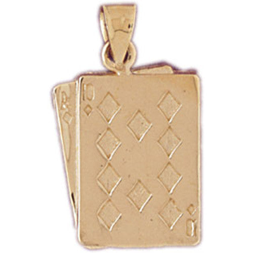 14K GOLD GAMBLING CHARM - PLAYING CARDS #5448