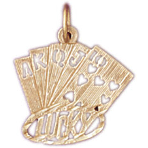 14K GOLD GAMBLING CHARM - PLAYING CARDS #5455
