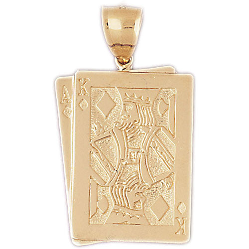 14K GOLD GAMBLING CHARM - PLAYING CARDS #5459