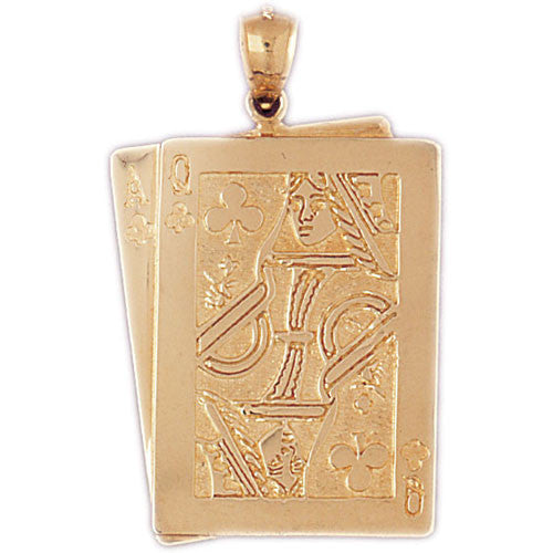 14K GOLD GAMBLING CHARM - PLAYING CARDS #5461
