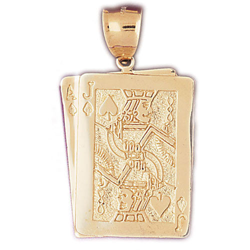14K GOLD GAMBLING CHARM - PLAYING CARDS #5462