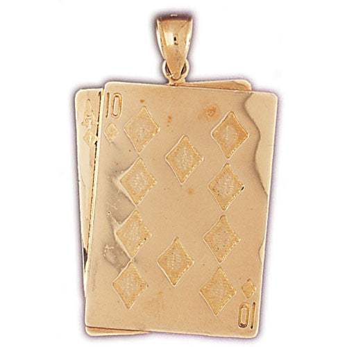 14K GOLD GAMBLING CHARM - PLAYING CARDS #5465