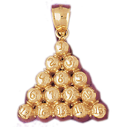 14K GOLD GAMBLING CHARM - POOL - BALLS #5351