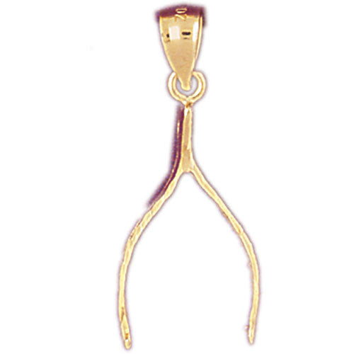 14K GOLD GAMBLING CHARM - WISHBONE #5383