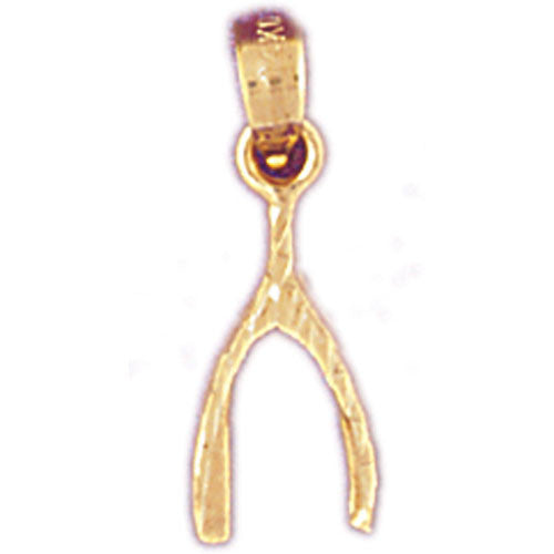 14K GOLD GAMBLING CHARM - WISHBONE #5384
