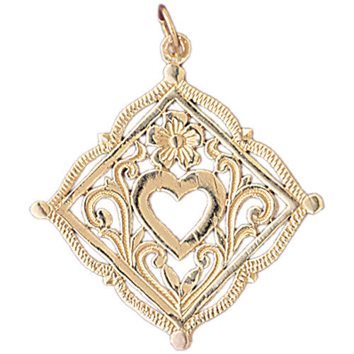 14K GOLD HEART CHARM #6998