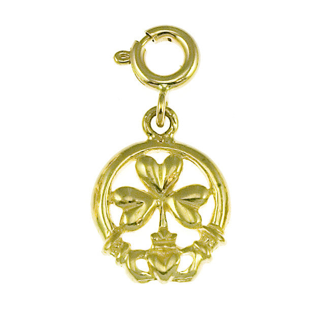 14K GOLD IRISH CLADDAH CHARM #7028