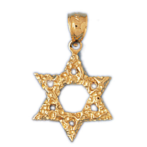 14K GOLD JEWISH CHARM - STAR OF DAVID #9150