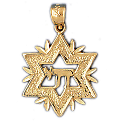 14K GOLD JEWISH CHARM - STAR OF DAVID #9176