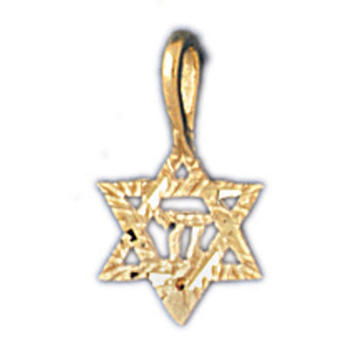14K GOLD JEWISH CHARM - STAR OF DAVID #9177