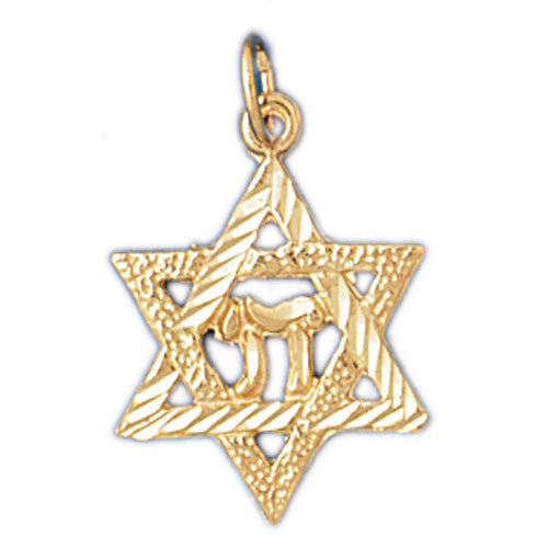 14K GOLD JEWISH CHARM - STAR OF DAVID #9178