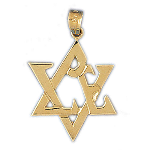 14K GOLD JEWISH CHARM - STAR OF DAVID #9220