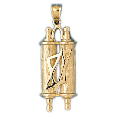 14K GOLD JEWISH CHARM TORAH 9086