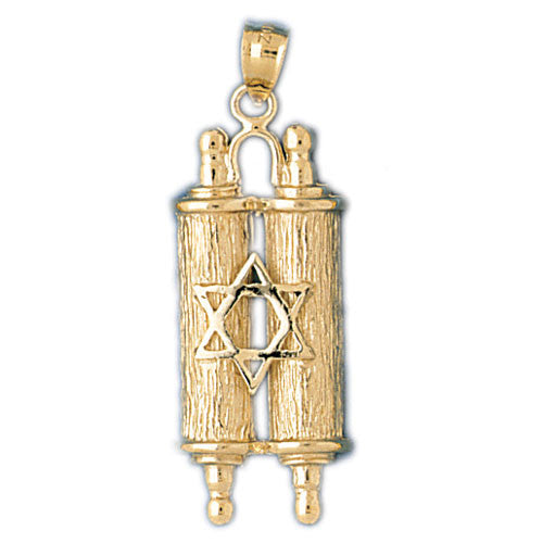 14K GOLD JEWISH CHARM - TORAH #9087