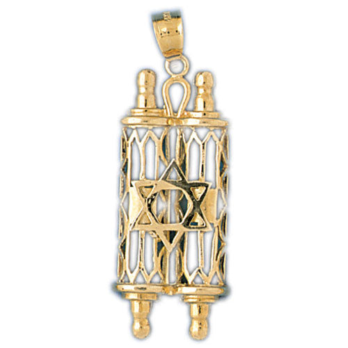 14K GOLD JEWISH CHARM - TORAH #9088