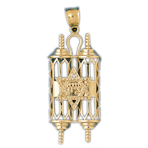 14K GOLD JEWISH CHARM - TORAH #9089