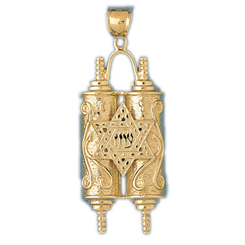 14K GOLD JEWISH CHARM - TORAH #9090