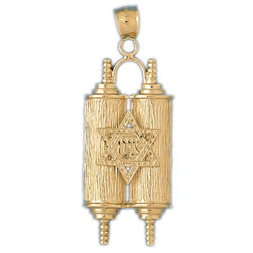 14K GOLD JEWISH CHARM - TORAH #9091
