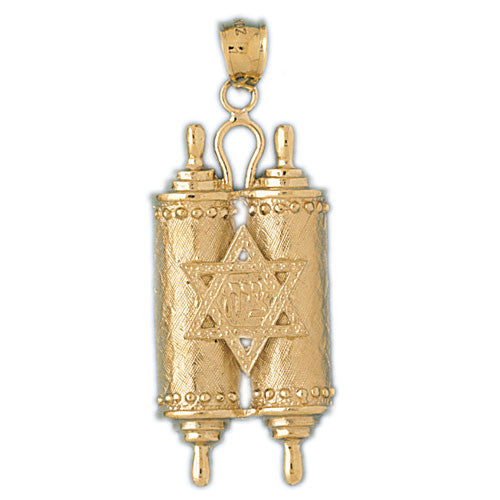14K GOLD JEWISH CHARM - TORAH #9092