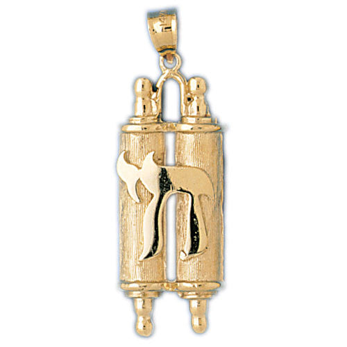 14K GOLD JEWISH CHARM - TORAH #9093