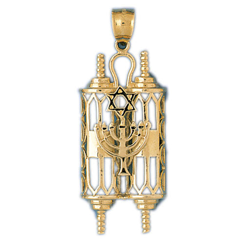 14K GOLD JEWISH CHARM - TORAH #9096