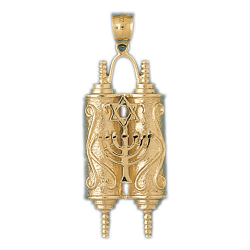 14K GOLD JEWISH CHARM - TORAH #9097