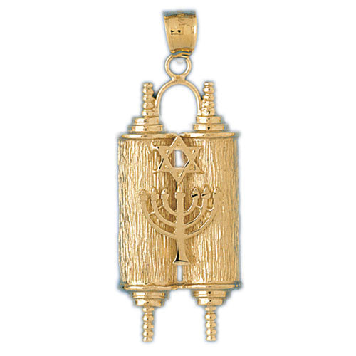 14K GOLD JEWISH CHARM - TORAH #9098