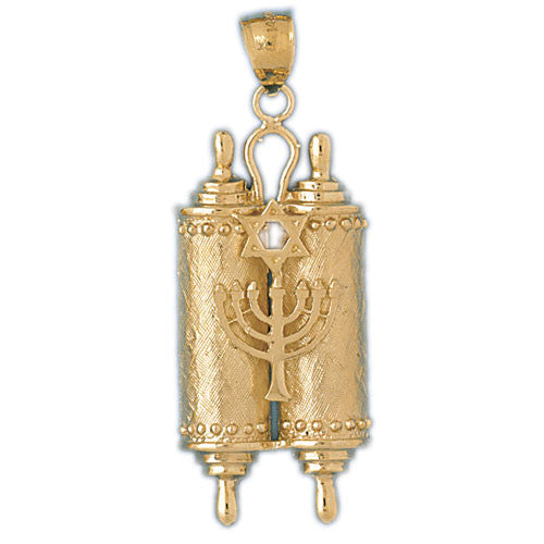 14K GOLD JEWISH CHARM - TORAH #9099