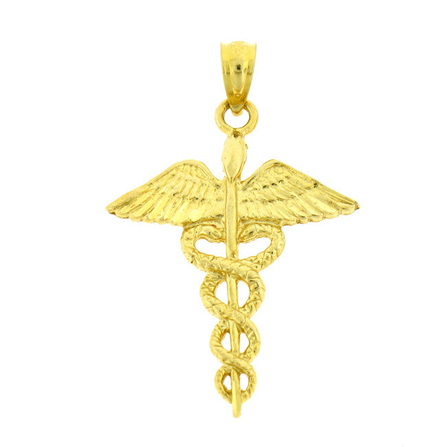 14k Gold Caduceus Charm on www.Golden-Charms.com