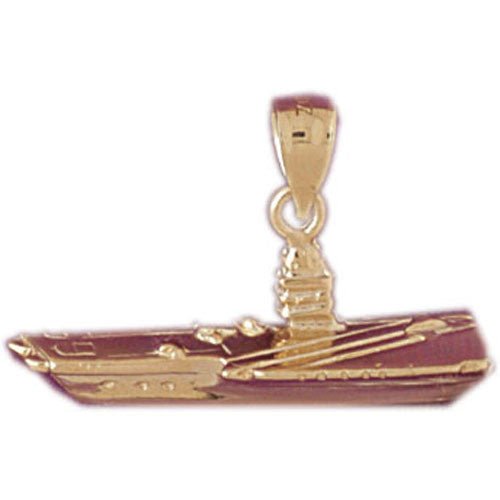 14K GOLD MILITARY CHARM - AIRCRAFT CARRIER #4518