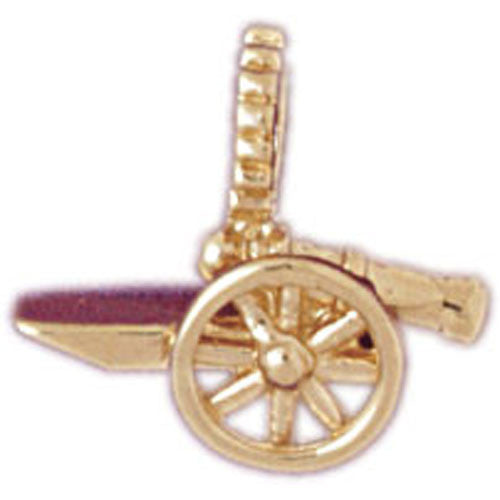 14K GOLD MILITARY CHARM - CANNON #4513