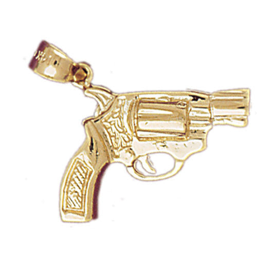 14K GOLD MILITARY CHARM - GUN #4523
